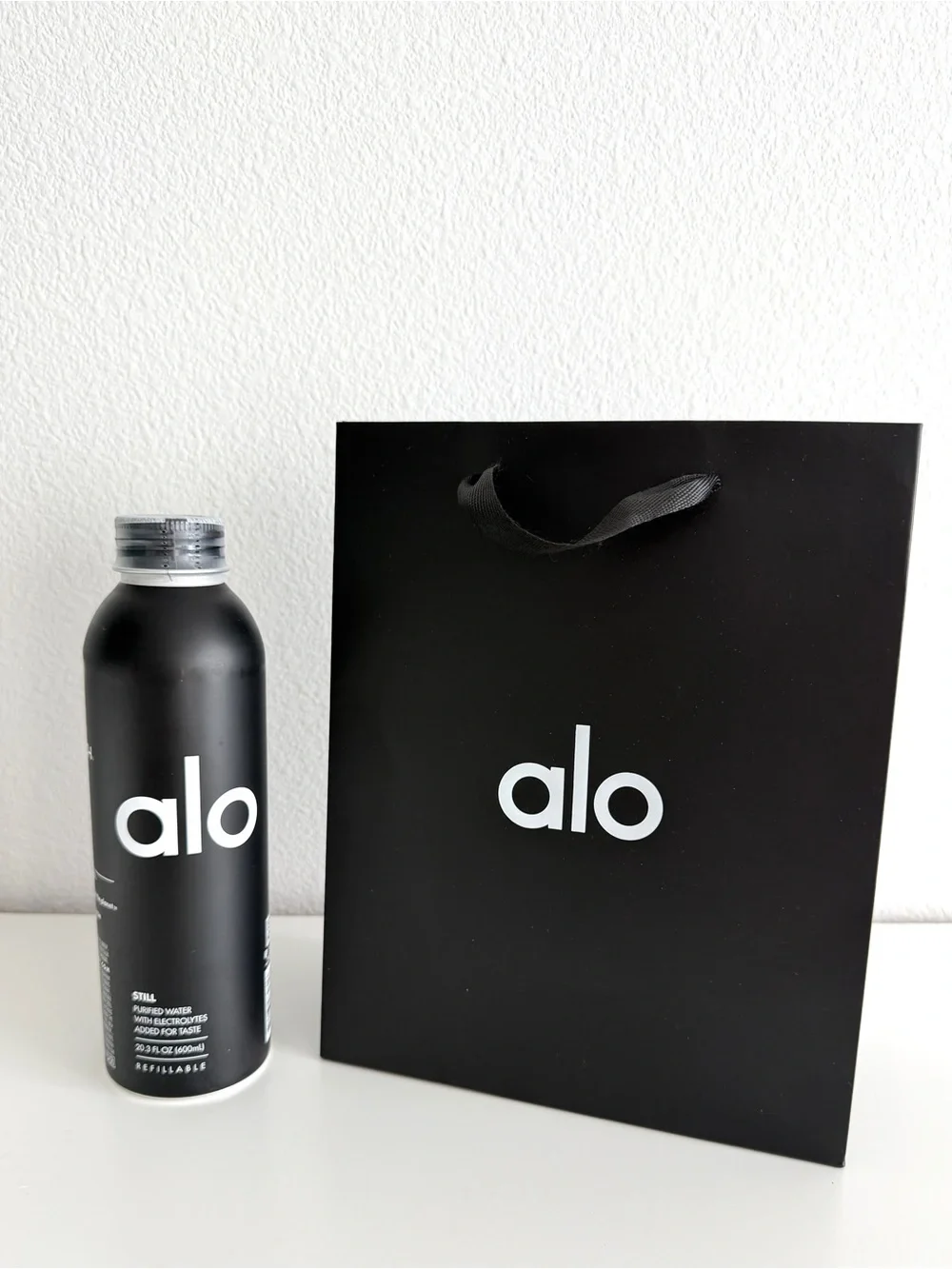 Alo Yoga Refillable Water Bottle & Shopping Bag New